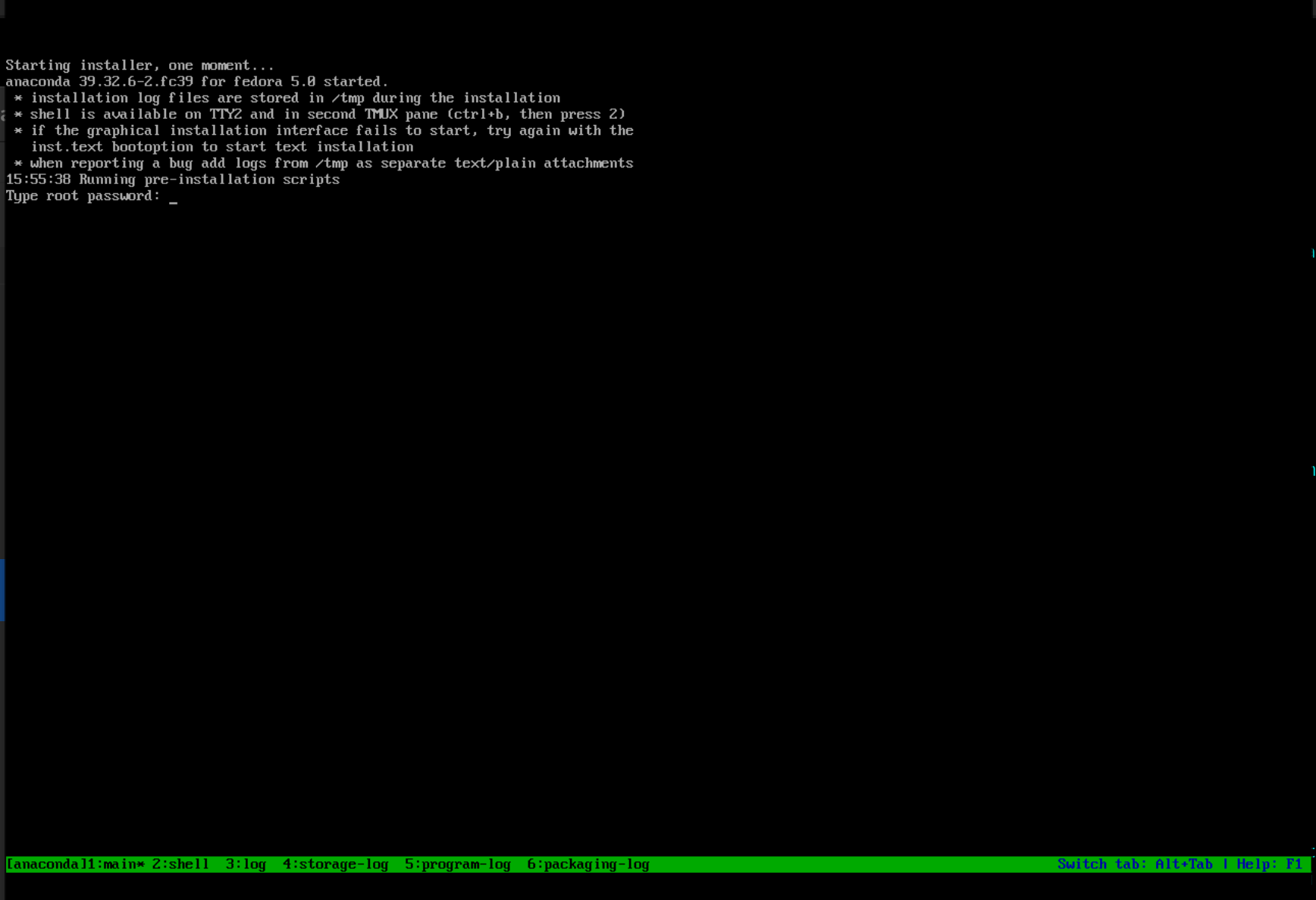 Set root password