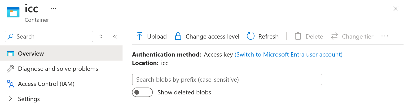 Storage Account Upload Container