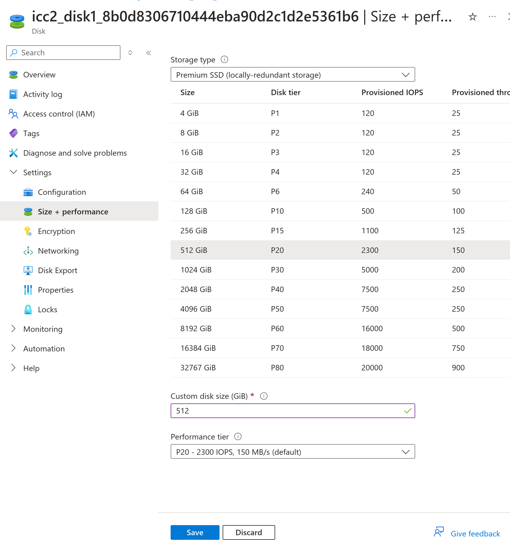 Virtual machines Select Large Disk