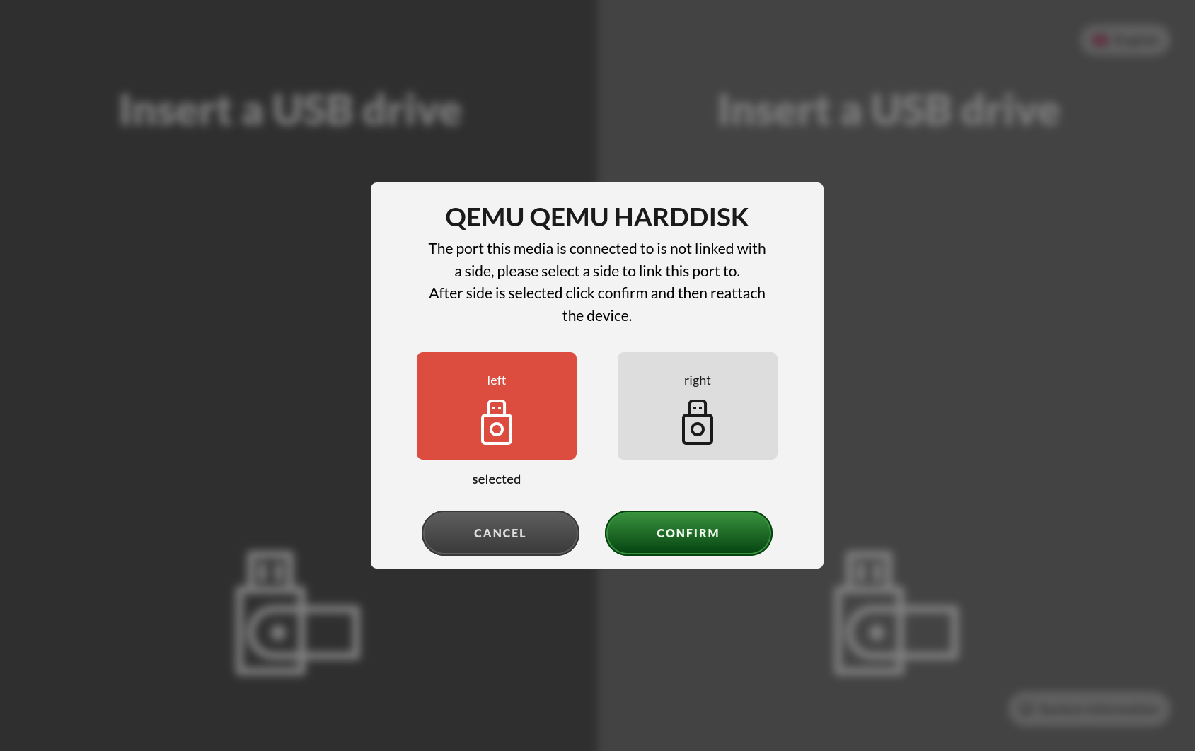 Map USB port to a side